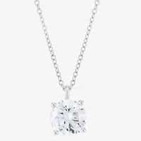 ( H-I/Si1-Si2 ) 2 CT. Lab-Grown Diamond 14K Gold Round 18 Inch Pendant Necklace
