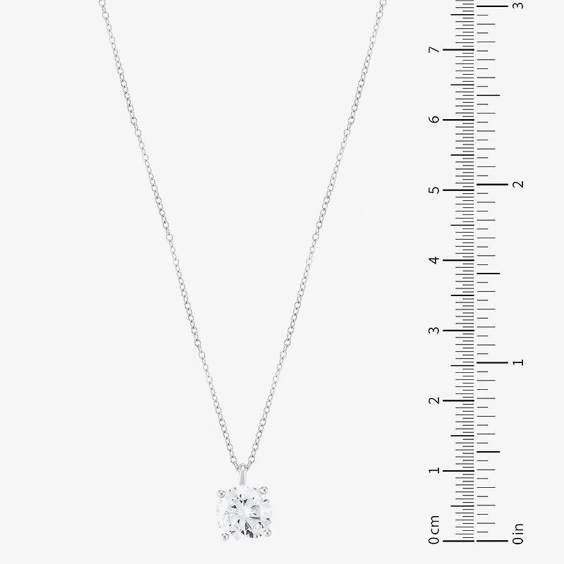 ( H-I/Si1-Si2 ) 2 CT. Lab-Grown Diamond 14K Gold Round 18 Inch Pendant Necklace