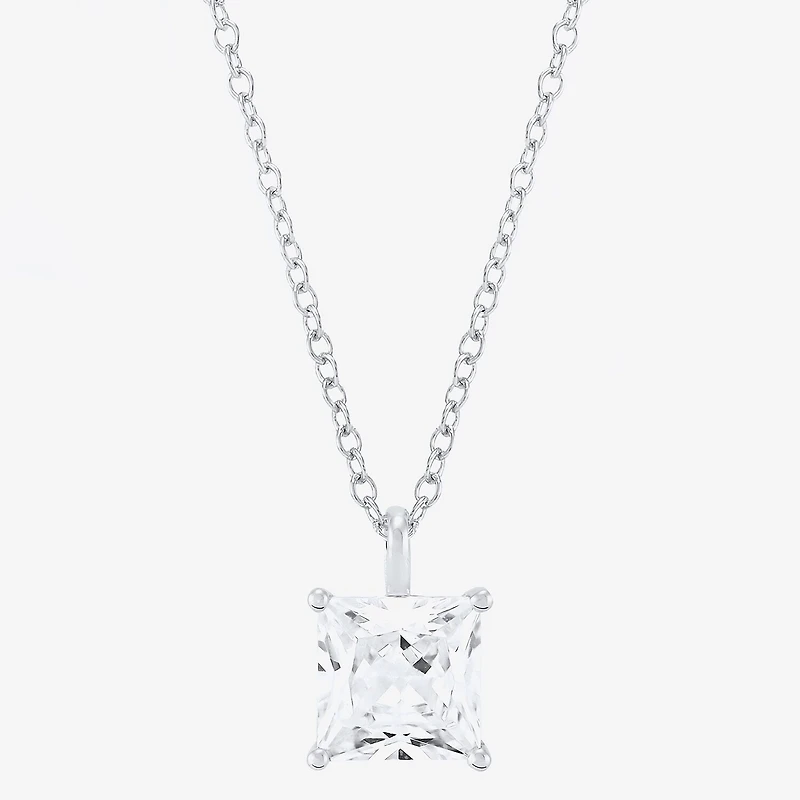 ( H-I/Si1-Si2 ) 2 CT. Lab-Grown Diamond 14K Gold Princess 18 Inch Pendant Necklace