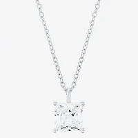 ( H-I/Si1-Si2 ) 2 CT. Lab-Grown Diamond 14K Gold Princess 18 Inch Pendant Necklace