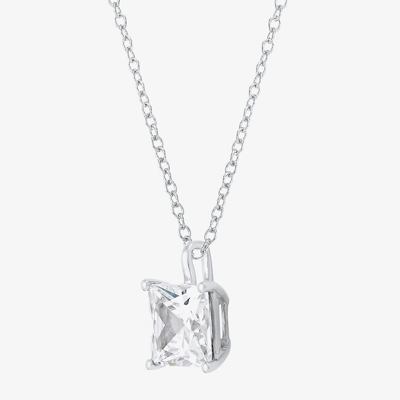 ( H-I/Si1-Si2 ) 2 CT. Lab-Grown Diamond 14K Gold Princess 18 Inch Pendant Necklace