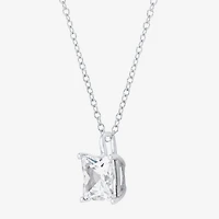 ( H-I/Si1-Si2 ) 2 CT. Lab-Grown Diamond 14K Gold Princess 18 Inch Pendant Necklace