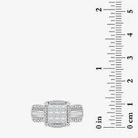 1 CT.T.W. Natural Diamond Princess-Cut Multi-Top Ring White or Yellow 10K 14K Gold