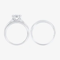 Womens 1 CT. T.W. Natural White Diamond 10K Gold Round Side Stone Bridal Set