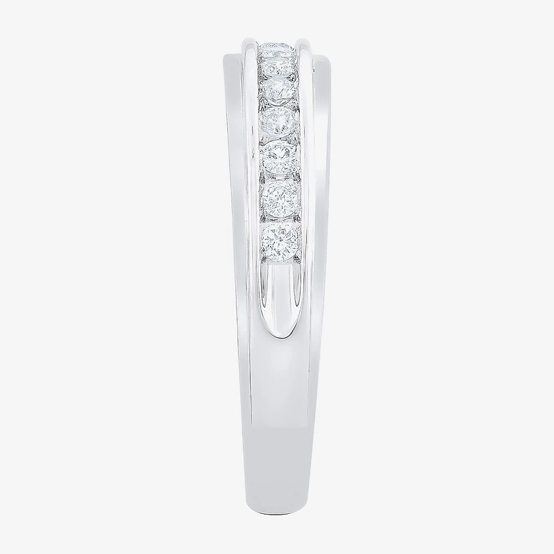 Womens 1 CT. T.W. Natural White Diamond 10K Gold Round Side Stone Bridal Set