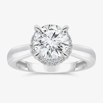 2 1/7 Ct.T.W. (I / I1) Womens Lab Grown White Diamond 14K Gold Round Halo Engagement Ring