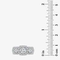 (I / I1) Love Lives Forever Womens 2 CT. T.W. Lab Grown White Diamond 10K or 14K Gold Cushion Side Stone 3-Stone Engagement Ring