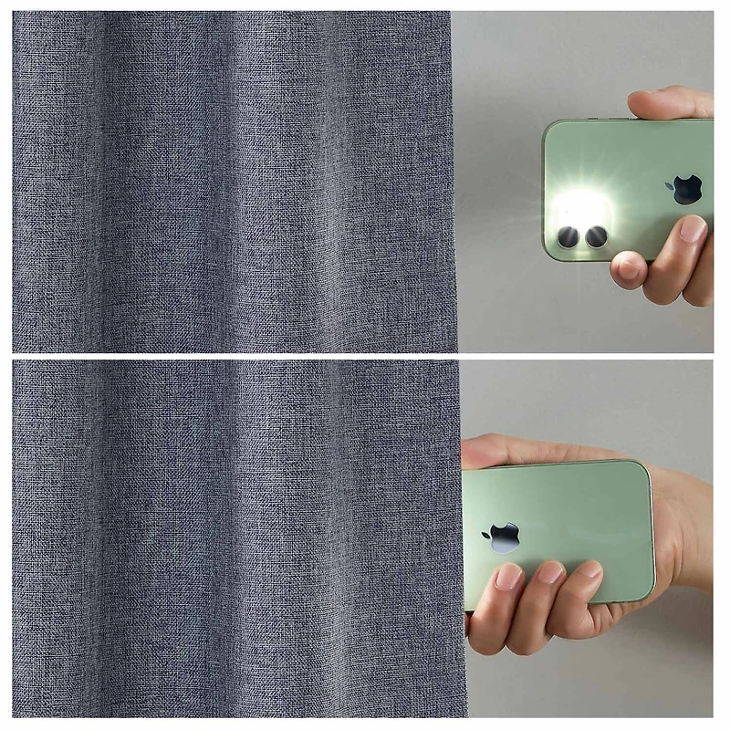 Threadmade Solace Rod Pocket Back Tab Energy Saving 100% Blackout Single Curtain Panel