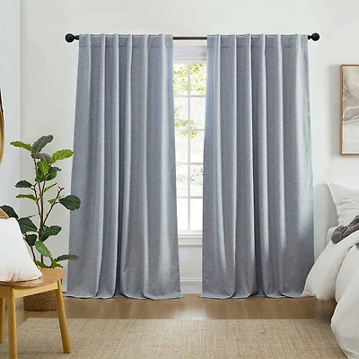 Threadmade Solace Rod Pocket Back Tab Energy Saving 100% Blackout Single Curtain Panel