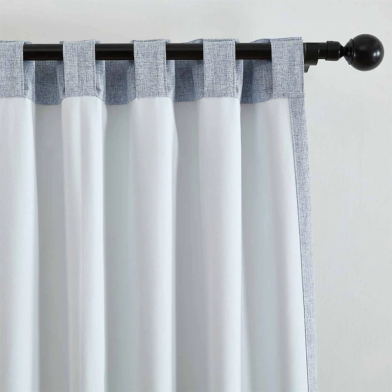 Threadmade Solace Rod Pocket Back Tab Energy Saving 100% Blackout Single Curtain Panel