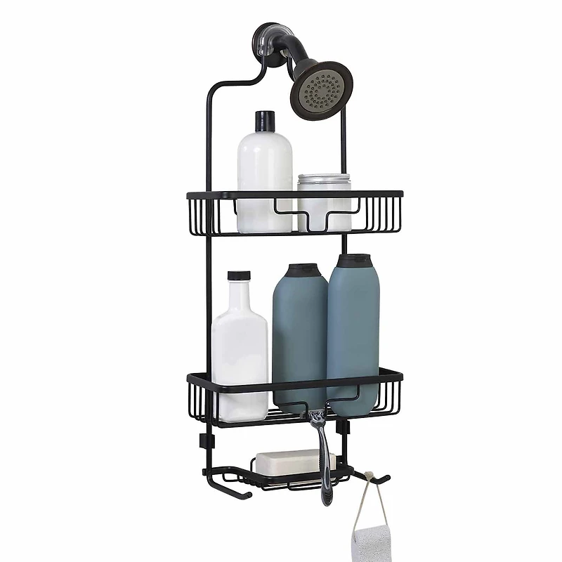 Zenna Home Never Rust Aluminum Black Over The Shower Caddy