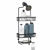 Zenna Home Never Rust Aluminum Black Over The Shower Caddy