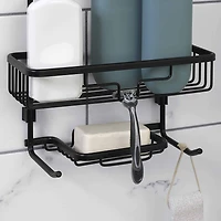 Zenna Home Never Rust Aluminum Black Over The Shower Caddy
