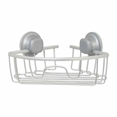 Zenna Home Aluminum Power Grip Pro Corner Shower Caddy