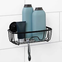 Zenna Home Aluminum Power Grip Black Shower Caddy