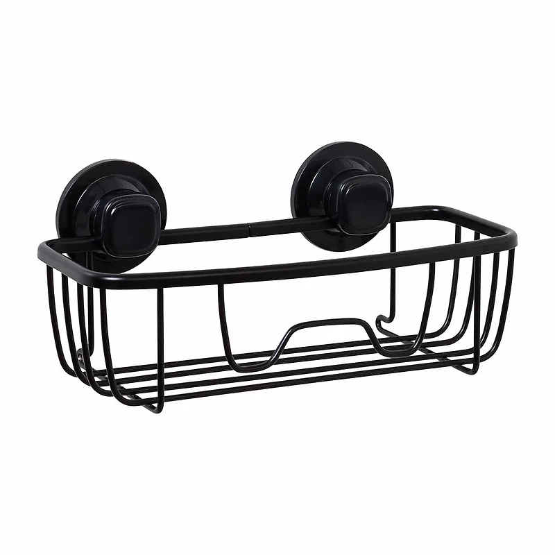Zenna Home Aluminum Power Grip Black Shower Caddy