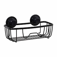Zenna Home Aluminum Power Grip Black Shower Caddy