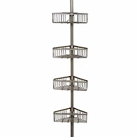 Zenna Home 4 Tier Stainless Steel Tension Pole Shower Caddy