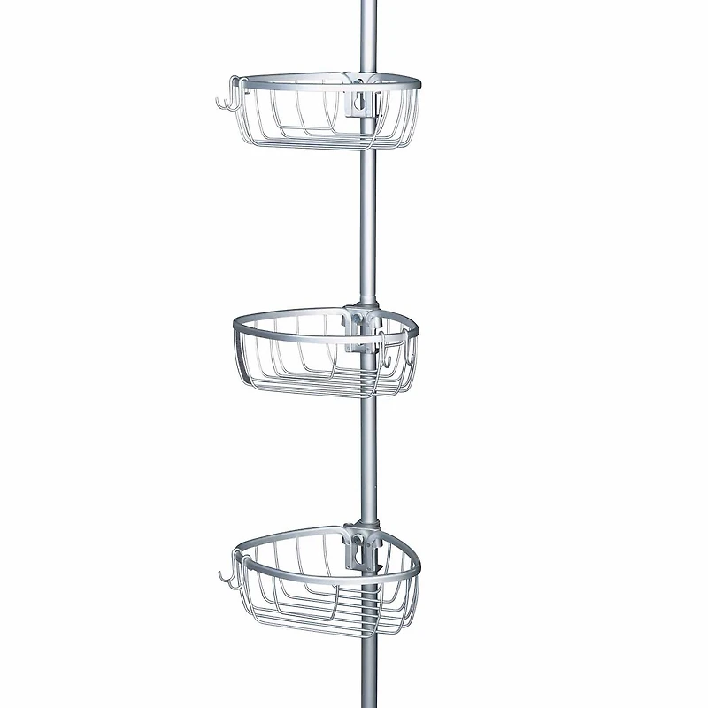Zenna Home 3 Tier Aluminum Tension Pole Shower Caddy