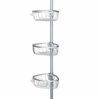Zenna Home 3 Tier Aluminum Tension Pole Shower Caddy