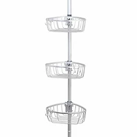 Zenna Home 3 Tier Aluminum Tension Pole Shower Caddy