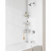 Zenna Home 3 Tier Aluminum Tension Pole Shower Caddy
