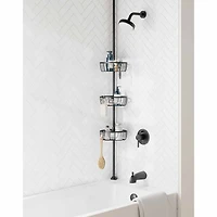 Zenna Home 3 Tier Aluminum Black Tension Pole Shower Caddy