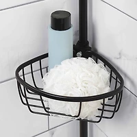 Zenna Home 3 Tier Aluminum Black Tension Pole Shower Caddy