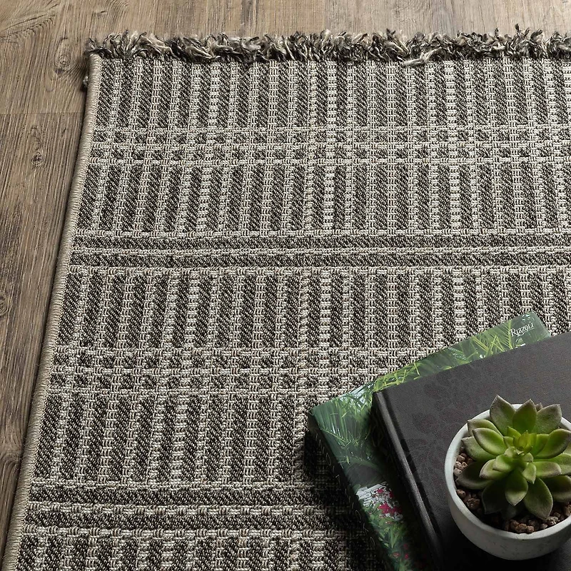 Covington Home Geneva Geometric Lines 22"X90" Indoor Outdoor Rectangular Runner