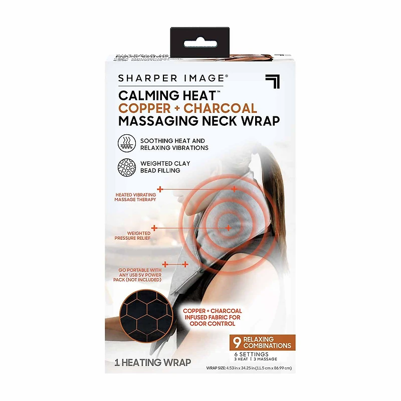 Sharper Image Calming Neck Wrap with Copper and Charcoal