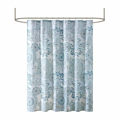 Madison Park Loleta Cotton Printed Shower Curtain
