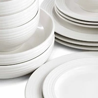 Elama Nikki Ribbed 18-pc. Porcelain Dinnerware Set