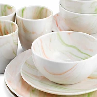Elama Fine Marble 16-pc. Porcelain Dinnerware Set