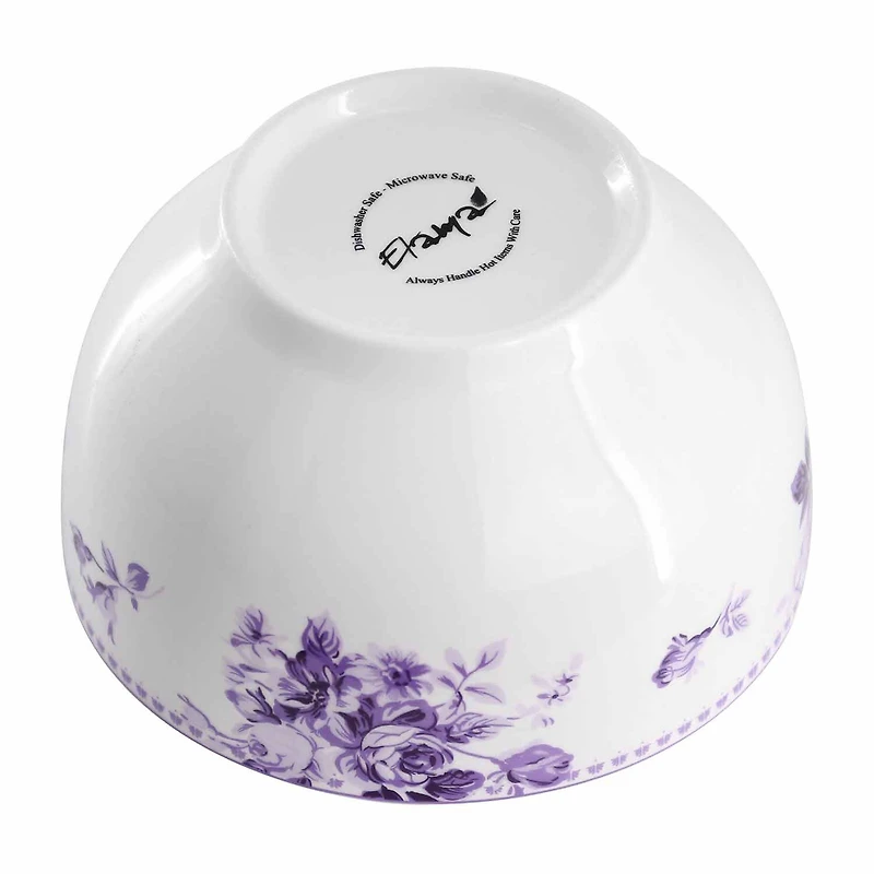 Elama Traditional Purple Rose 16-pc. Stoneware Dinnerware Set