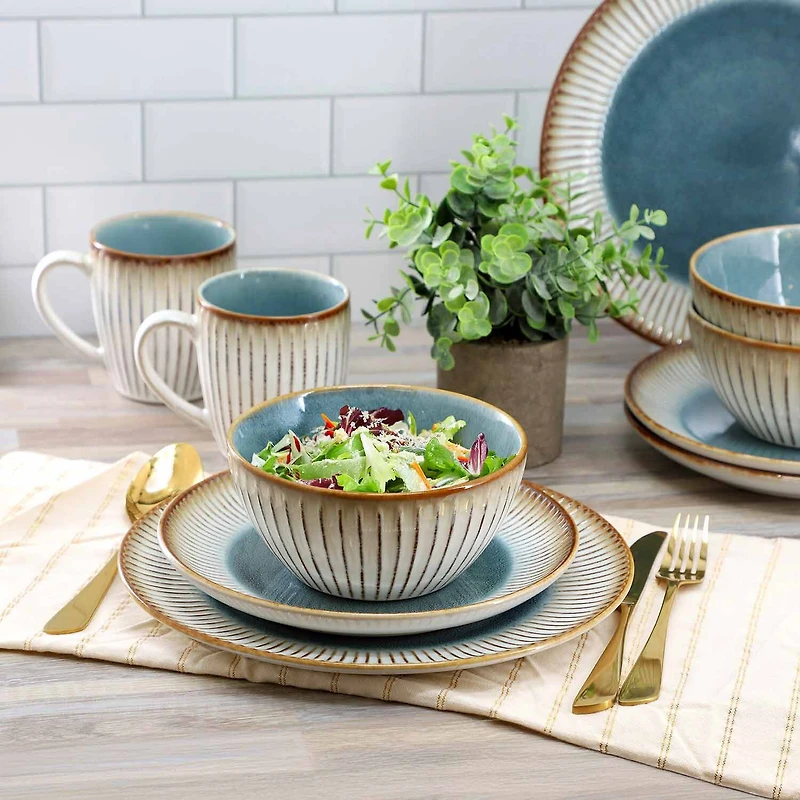 Elama Louann 16-pc. Stoneware Dinnerware Set