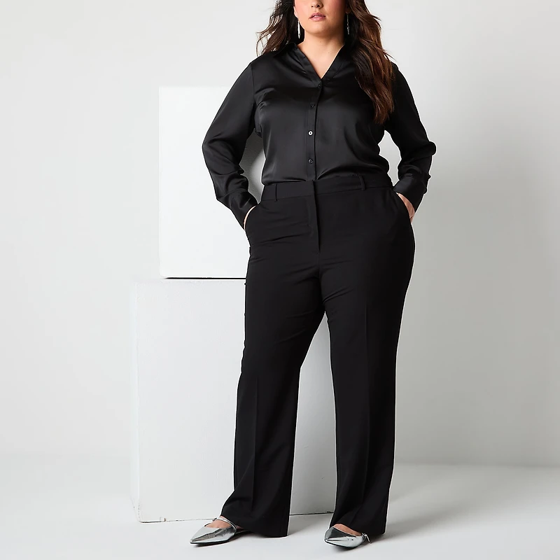 Worthington Plus Womens Modern Perfect Trouser