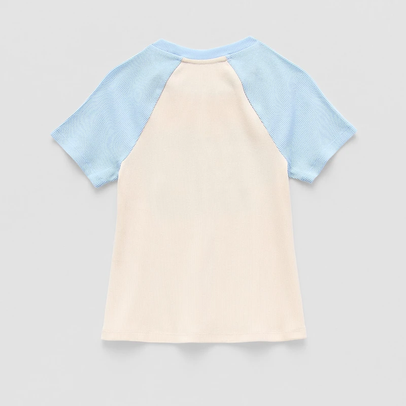 Thereabouts Rib Little & Big Kid Girls Crew Neck Short Sleeve Classic Fit Graphic T-Shirt