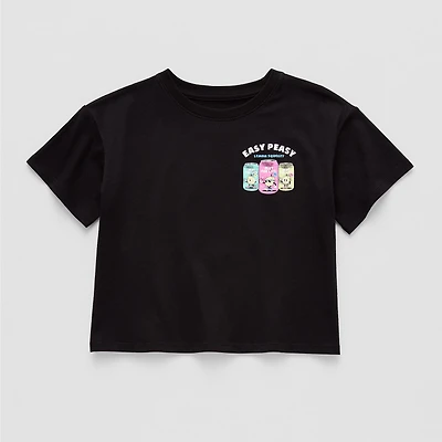 Thereabouts Little & Big Kid Girls Crew Neck Short Sleeve Boxy Fit Graphic T-Shirt