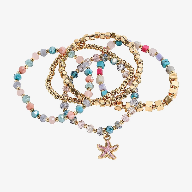 Arizona Gold Tone Starfish Womens 5-pc. Bracelet Set