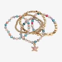 Arizona Gold Tone Starfish Womens 5-pc. Bracelet Set