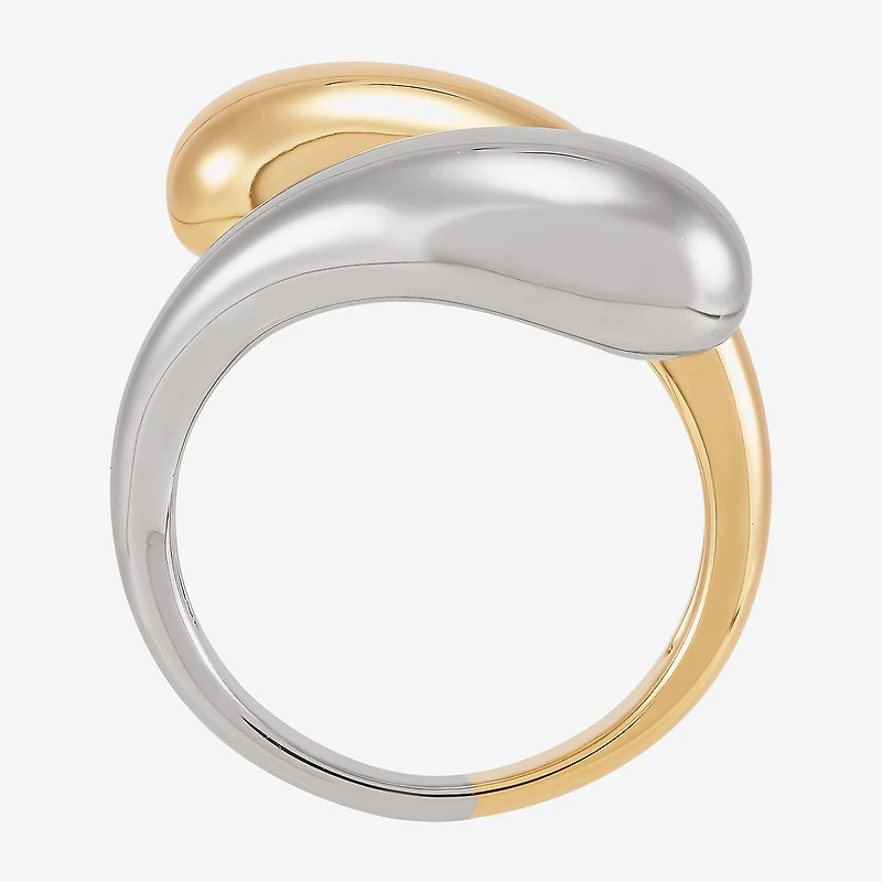 Silver Addiction Womens 14MM 14K Two Tone Gold Over Band