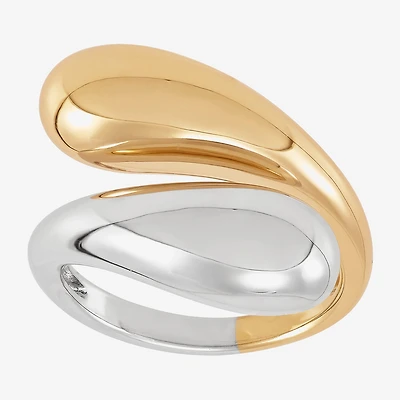 Silver Addiction Womens 14MM 14K Two Tone Gold Over Band