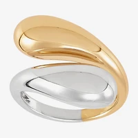 Silver Addiction Womens 14MM 14K Two Tone Gold Over Band
