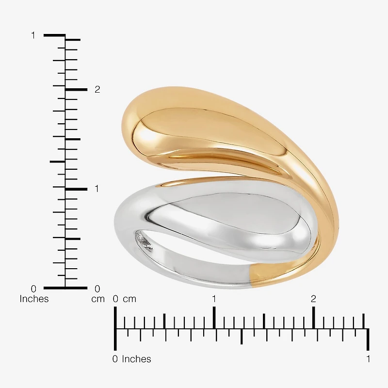 Silver Addiction Womens 14MM 14K Two Tone Gold Over Band