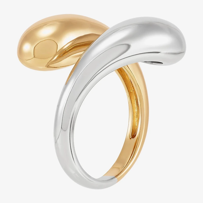 Silver Addiction Womens 14MM 14K Two Tone Gold Over Band