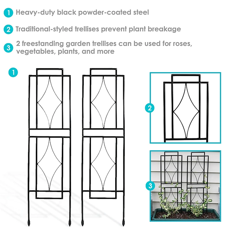 Net Health Shops Border Fence Panels Metal 2-pc. Garden Trellis