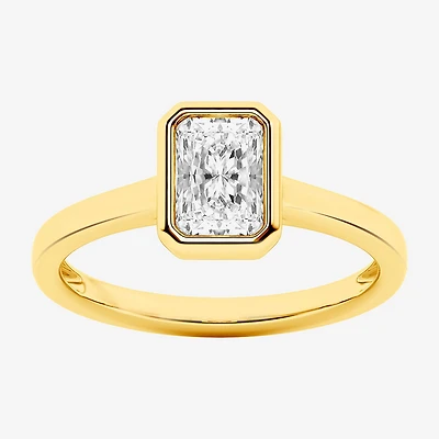 (G / Si1-Si2) Womens 1 CT. T.W. Lab Grown White Diamond 10K Gold Solitaire Engagement Ring