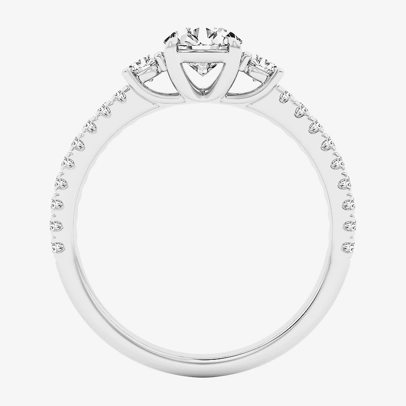 Love Lives Forever (G / Si1-Si2) Womens 1 CT. T.W. Lab Grown White Diamond 10K Gold Side Stone 3-Stone Engagement Ring