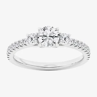 Love Lives Forever (G / Si1-Si2) Womens 1 CT. T.W. Lab Grown White Diamond 10K Gold Side Stone 3-Stone Engagement Ring