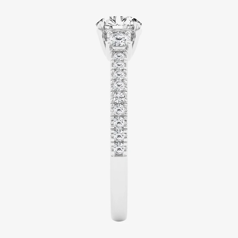 Love Lives Forever (G / Si1-Si2) Womens 1 CT. T.W. Lab Grown White Diamond 10K Gold Side Stone 3-Stone Engagement Ring